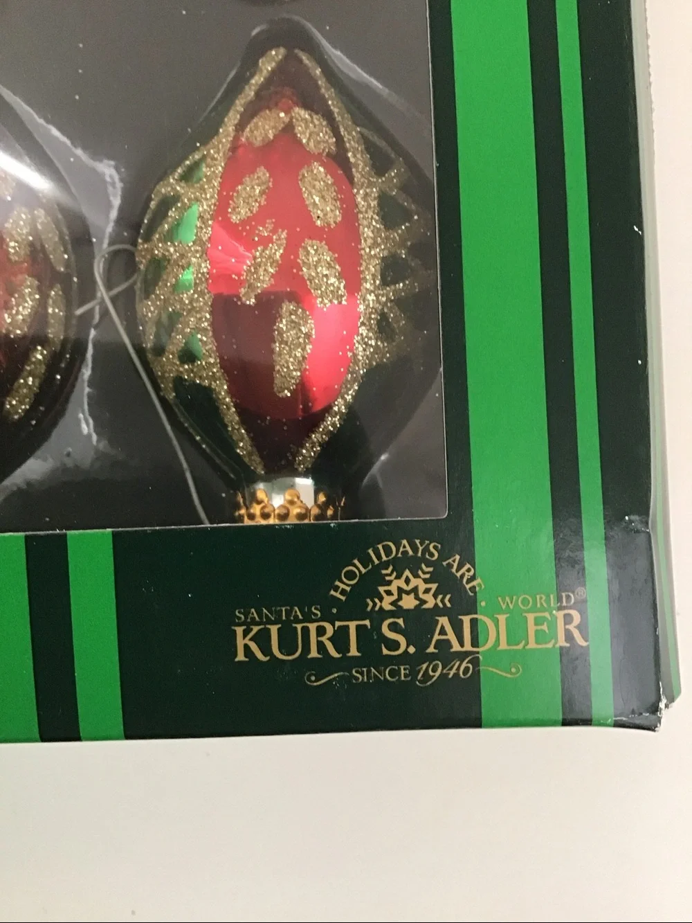 Vintage Kurt S. Adler KSA European Style Miniature Glass Drop Christmas Ornament